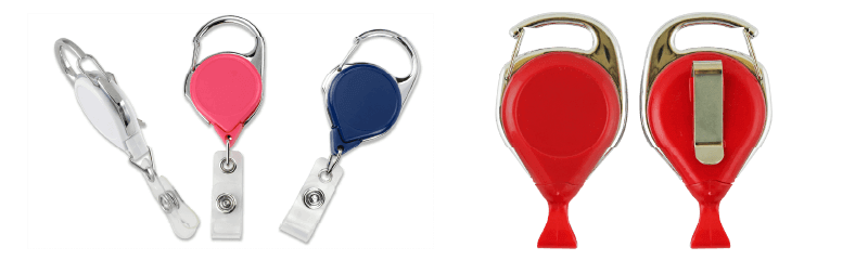 Porta badge retrattili con moschettone