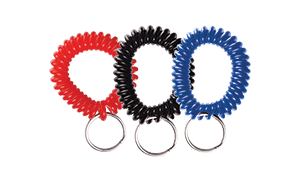 Braccialetto a spirale di plastica con anello apribile placcato in nichel