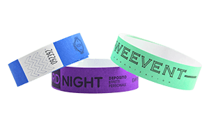 Braccialetti in Tyvek personalizzabili con stampa in nero 19 mm