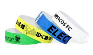 Braccialetti in Tyvek personalizzabili con stampa in nero 19 mm