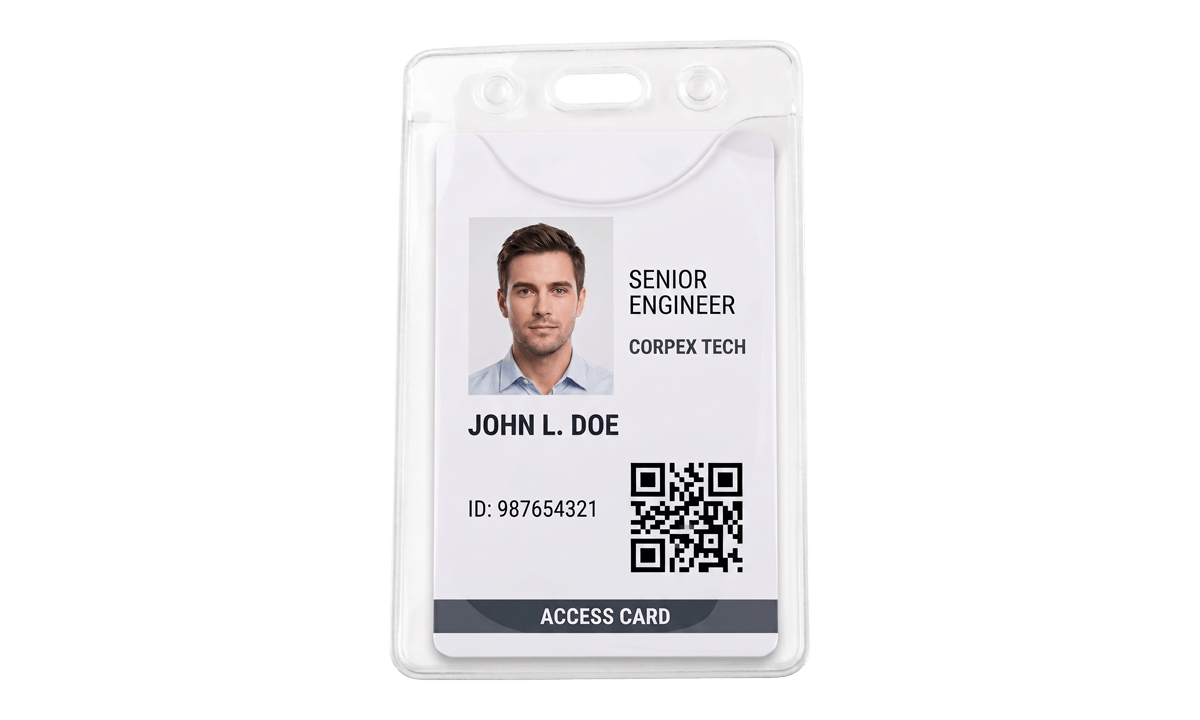 Porta badge flessibile ecosostenibile (senza DOP) – Formato carta di credito