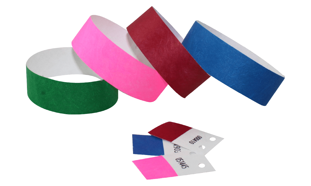 Braccialetti in Tyvek pre-numerati con tagliando staccabile 25 mm