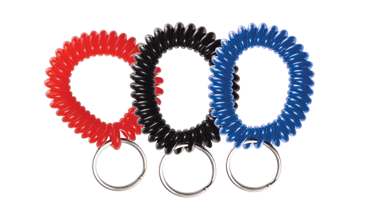 Braccialetto a spirale di plastica con anello apribile placcato in nichel