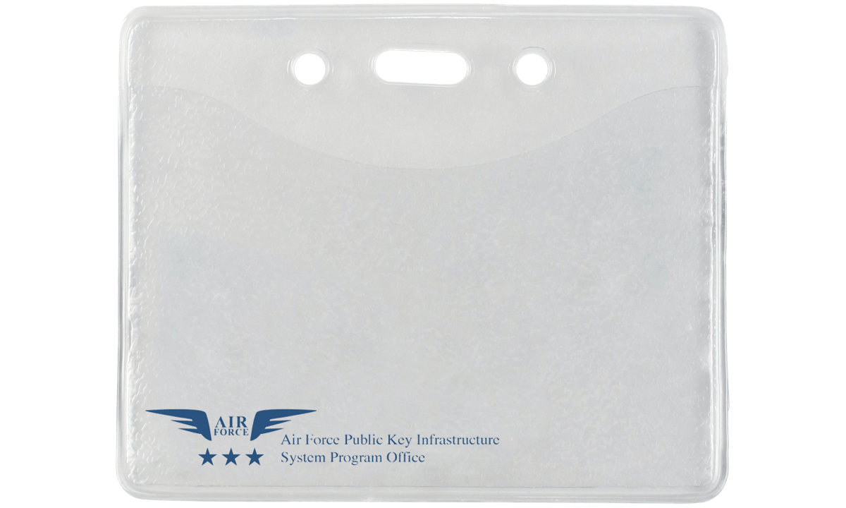 Portabadge personalizzabile in vinile con parte posteriore tramata - Dimensioni di una carta di credito (CR80)