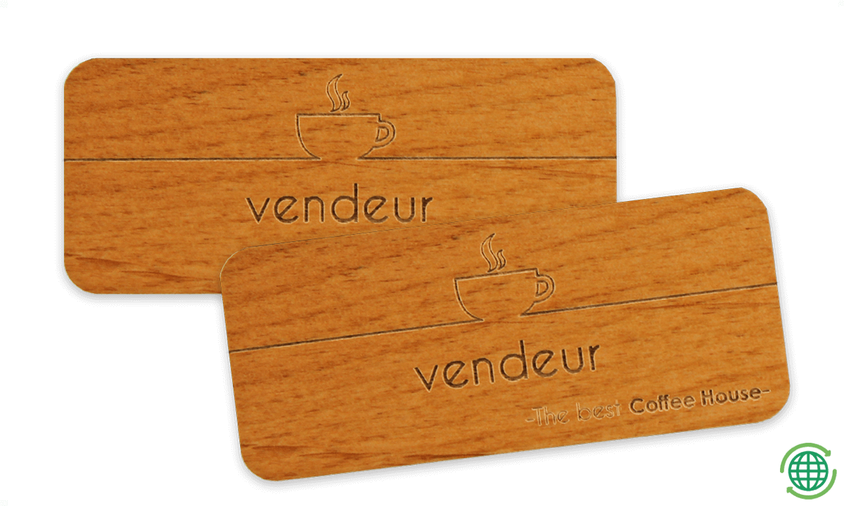 Badge Impress in Legno, 60 X 25 mm
