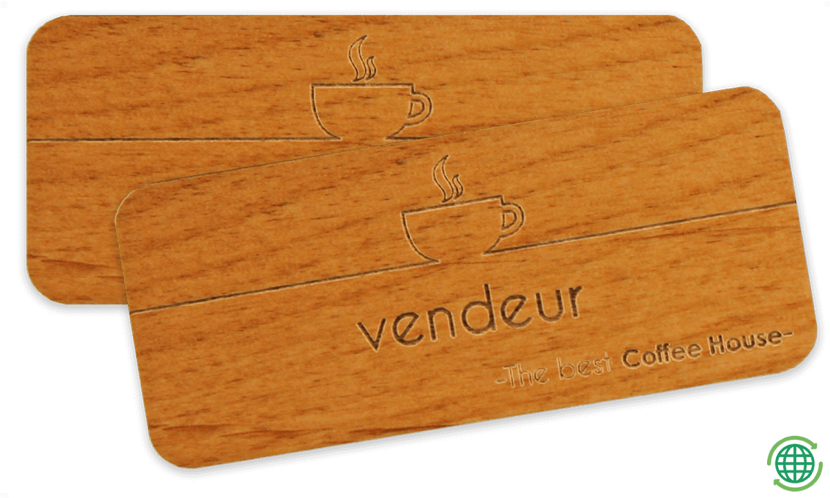 Badge Impress in Legno, 75 X 32 mm
