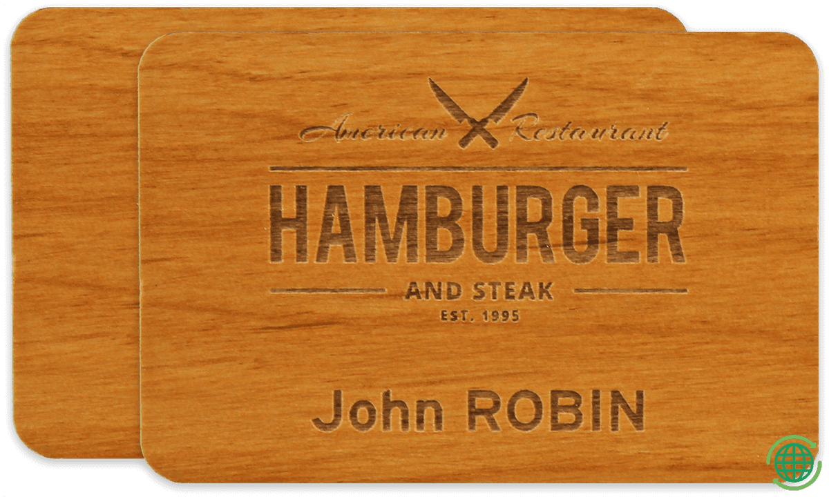 Badge Impress in Legno, 75 X 50 mm