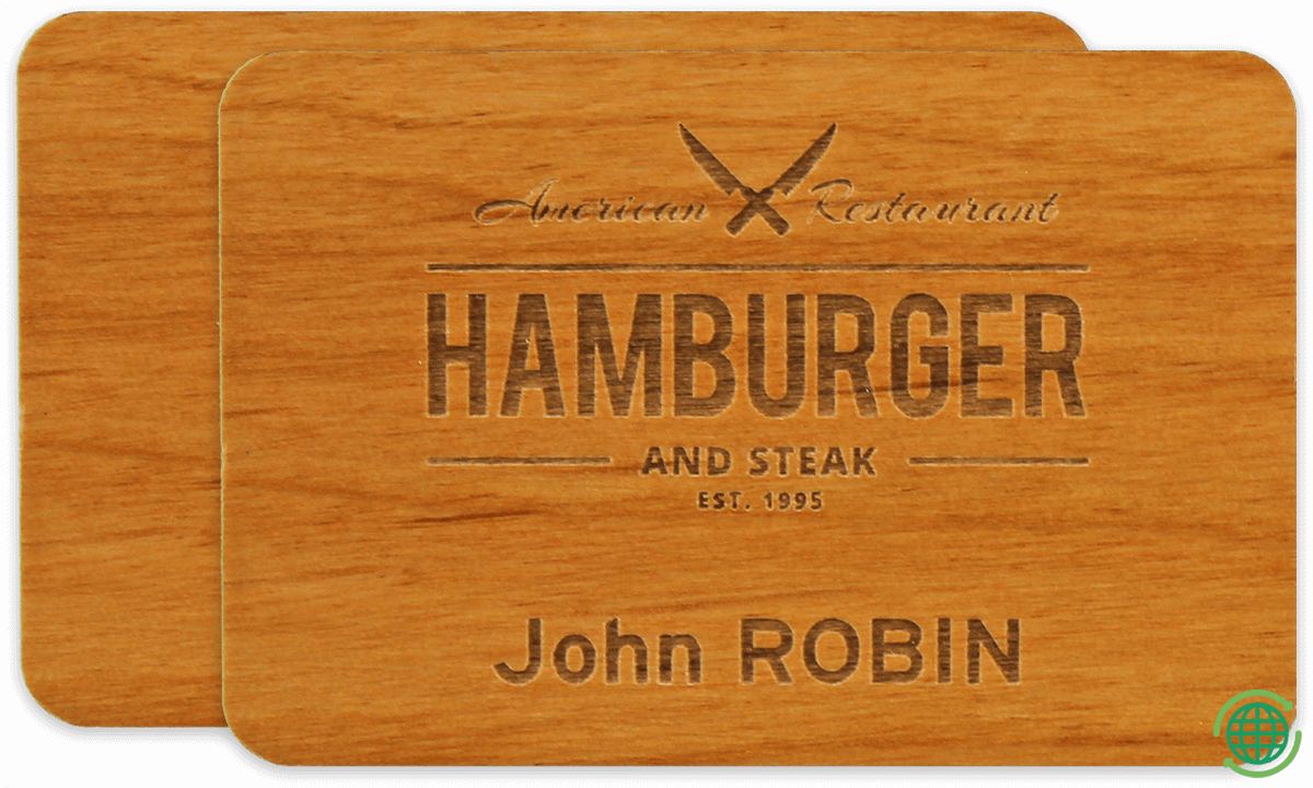 Badge Impress in Legno, 75 X 50 mm