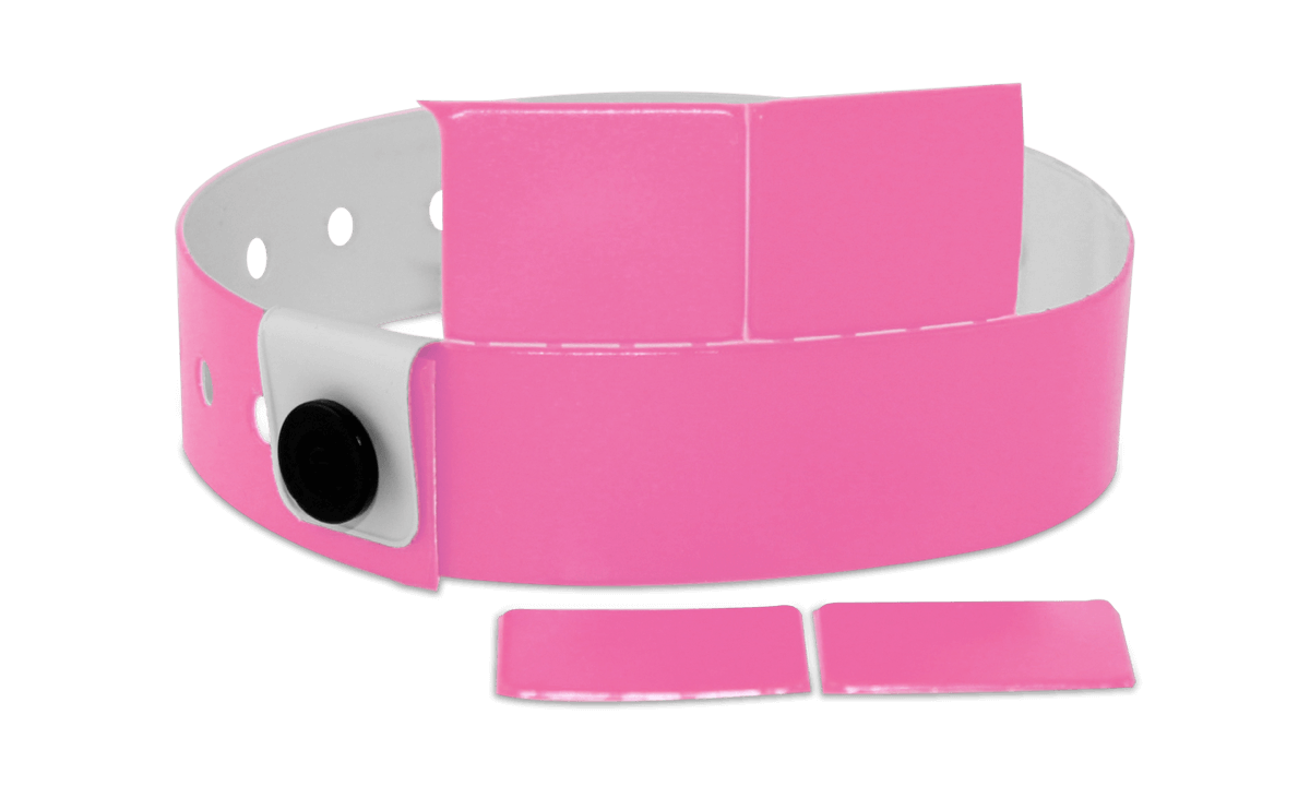 Braccialetti a quattro tagliandi in vinile senza personalizzazione 19 mm Rosa