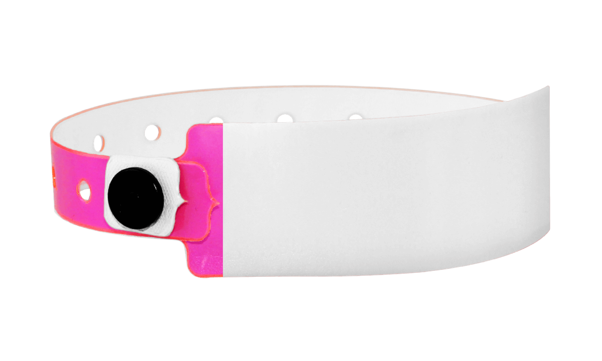 Braccialetti in vinile scrivibile personalizzabili 25 mm Rosa brillante