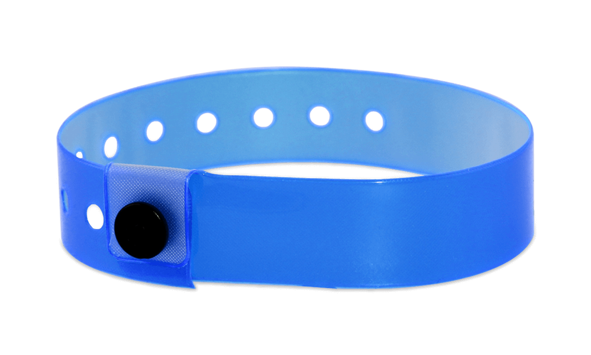 Braccialetti neutri in vinile traslucido, 19 mm, Blu