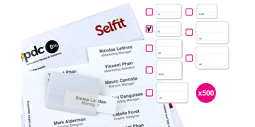 Inserto Selfit due linee, 70 x 18 mm, Bianco, 500 Inserti