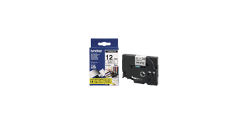 Nastri Brother P-touch, 12 mm, Nero su nastro bianco