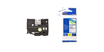 Nastri Brother P-touch, 36 mm, Nero su nastro bianco