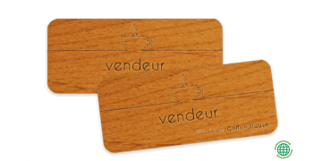 Badge Impress in Legno, 60 X 25 mm
