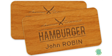 Badge Impress in Legno, 75 X 38 mm
