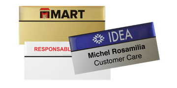 Targhetta portanome Premium 75 x 38 mm, riutilizzabile con etichetta adesiva da 24 mm