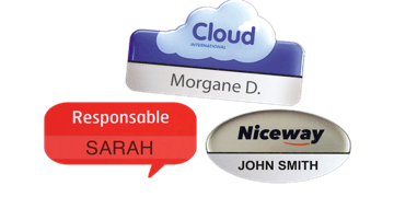 Badge nominativo Premium, forma speciale