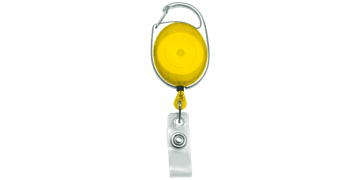 Portabadge avvolgibile con moschettone, giallo