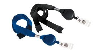 Laccetti porta badge tubolari di 15 mm con clip di sicurezza e portabadge retrattile
