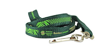 Laccetti portabadge in bambù personalizzati di 10 mm - 1 colore di stampa