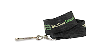 Laccetti portabadge in bambù personalizzati di 25 mm - 1 colore di stampa