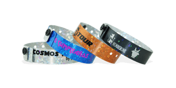 Braccialetti olografici personalizzabili 19 mm effetto "liquid glitter"
