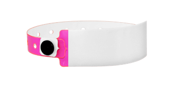 Braccialetti in vinile scrivibile senza personalizzazione 25 mm Rosa brillante