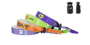 Braccialetti in tessuto Effetto Raso personalizzabili, chiusura riutilizzabile in plastica Venice