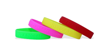 Braccialetti in silicone personalizzabili, Misura adulto, Personalizzazione a rilievo
