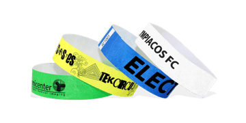 Braccialetti in Tyvek personalizzabili con stampa in nero 19 mm
