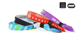 Braccialetti in tessuto Ricamato personalizzabili, chiusura piatta in plastica Berlin