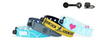 Braccialetti in tessuto Ricamato personalizzabili, chiusura rotonda a clip in plastica Nice