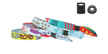 Braccialetti in tessuto Ricamato personalizzabili, chiusura a cilindro scorrevole in plastica Sydney