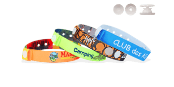 Braccialetti in tessuto Ricamato personalizzabili, chiusura rotonda sottile in plastica Tenerife