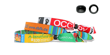 Braccialetti in tessuto Ricamato personalizzabili, chiusura riutilizzabile in plastica, Tokyo